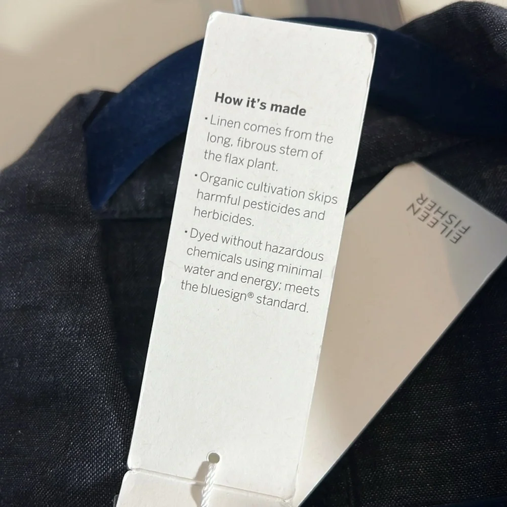 Eileen Fisher denim classic CLR Jacket size M washed organic linen Délavé - Picture 5 of 8